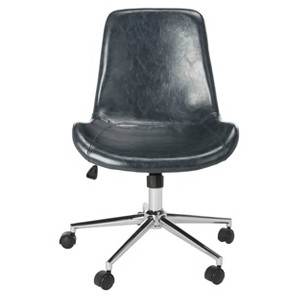 Fletcher Swivel Office Chair Dark Gray/Chrome - Safavieh