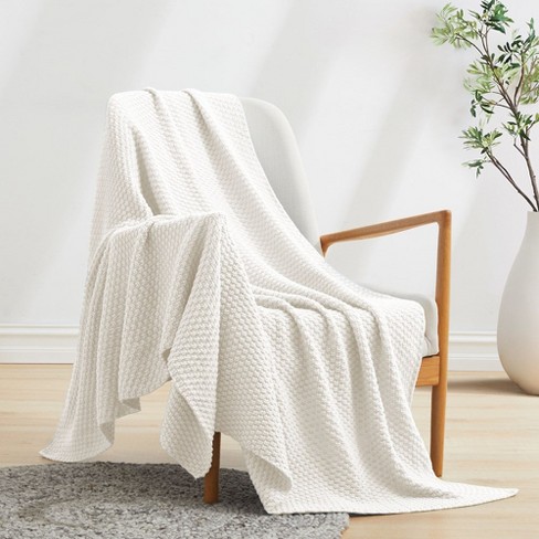 Peace Nest Lightweight And Soft Knit Throw Blanket For Couch, Cream ...
