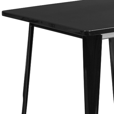 Emma Black Metal Square Indoor-Outdoor Dining Table
