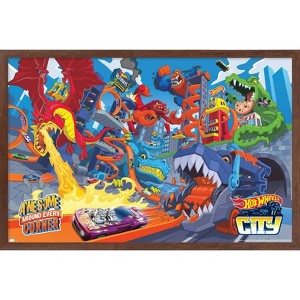 Trends International Mattel Hot Wheels - Awesome Around Every Corner Framed Wall Poster Prints - 1 of 4