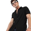 Campus Sutra Men Men's Black Textured Regular Fit Casual Shirt - 2 of 3
