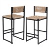 RISOKEYS Woven Bar Stools Set - Set of 2 Paper Rope Weave Dining Chairs with Backrest for Kitchen Island - 4 of 4