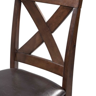 Cherry Counter Height Dining Set with Faux Leather Seats