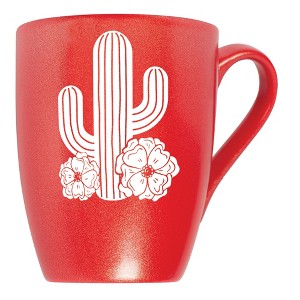 Elanze Designs Cactus Flower Crimson Red 10 ounce New Bone China Coffee Cup Mug - 1 of 4