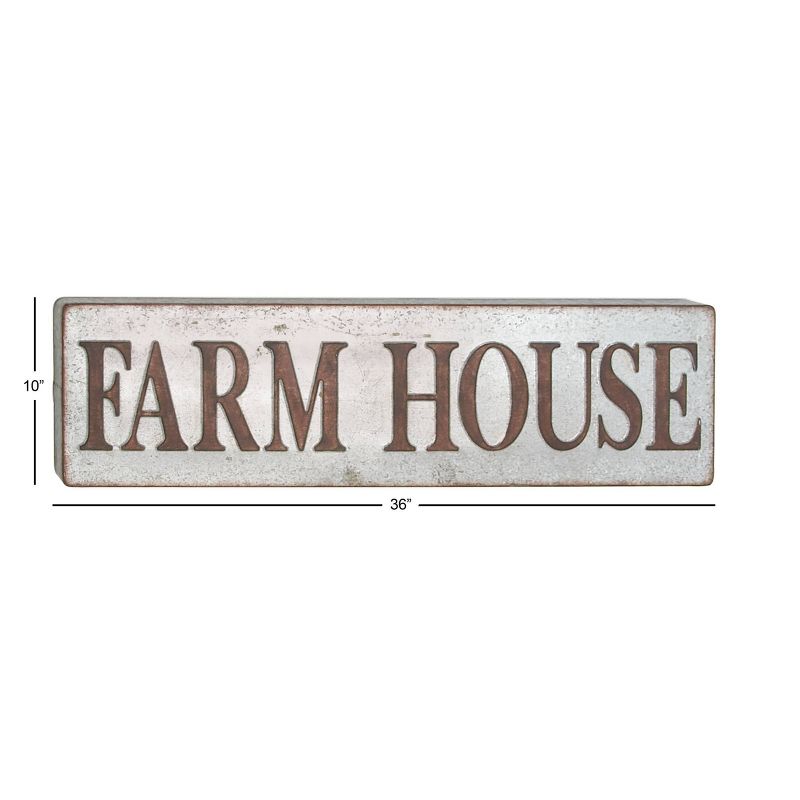 Farmhouse Metal Sign Wall decor Brown/Blue - Olivia &#38; May, 5 of 6
