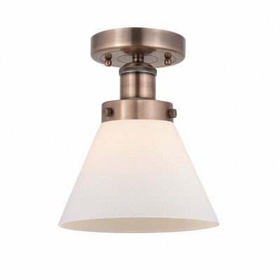 Cone - 1 Light Semi-Flush Mount In Industrial Style-9.75 Inches Tall and 7.75 Inches Wide