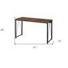 HomeRoots 47" Brown and Black Writing Desk - 3 of 4