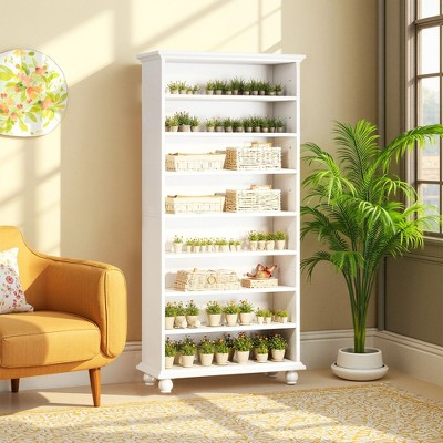 UbMelt 9-Tier Bookcase Modern Freestanding Bookshelf with LED Lights & Wood Legs for Living Room,Bedroom,Office