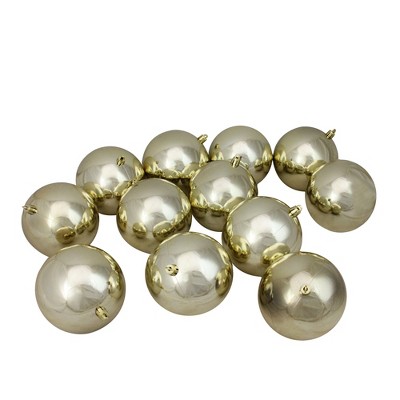 Northlight 12ct Shatterproof Shiny Christmas Ball Ornament Set 4" - Gold