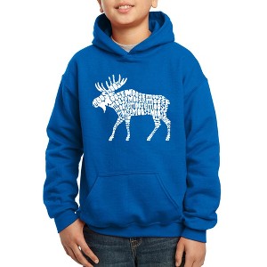 LA Pop Art Boy's Word Art Hooded Sweatshirt - Moose - 1 of 4