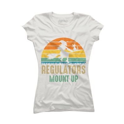 Junior's Design By Humans Regulators Mount Up Halloween Witch By RedBirdLS T-Shirt