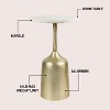 JONATHAN Y Pip 20.25" Classic Designer Metal Drink Table & Decorative End Table with White Marble Round Top & Bell Pedestal Base - 3 of 4
