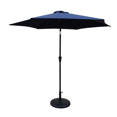CAVINAS 8.8 FT Compact Aluminum Bistro Umbrella Small Sports Umbrella Outdoor Umbrellas for Patio with Base