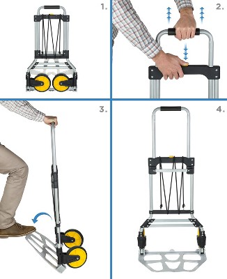 Heavy-Duty Folding Hand Truck with Telescoping Handle and Strap