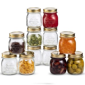 Bormioli Rocco Quattro Stagioni Set of 12 Clear Airtight Mason Jars, Made from Food Safe Durable Glass, Made in Italy - 1 of 4
