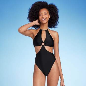 Women's Shirred Cup Underwire High Leg One Piece Swimsuit - Shade