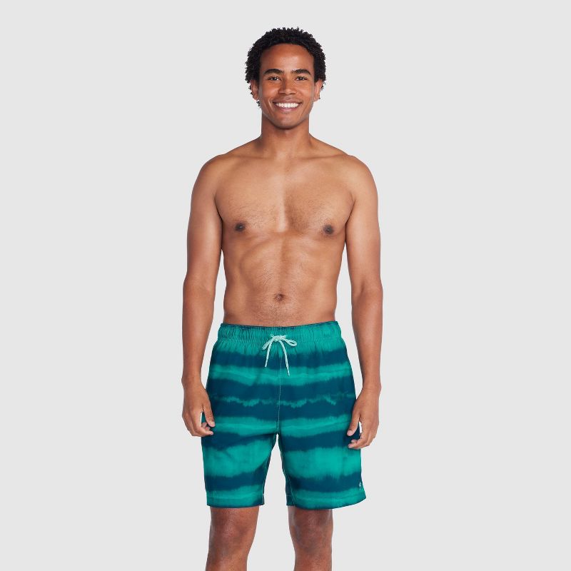 Speedo Men's 5.5" Striped Swim Shorts - Green, 3 of 4