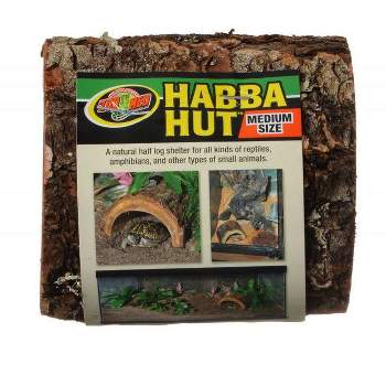 Zoo Med Habba Hut Natural Half Log with Bark Shelter - Medium