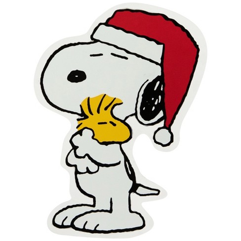 Northlight 7 Peanuts Snoopy Hugs Woodstock Double Sided Christmas Window  Cling Decoration