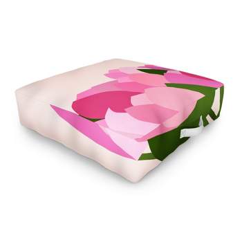 Daily Regina Designs Fresh Tulips Abstract Floral Outdoor Floor Cushion - Deny Designs