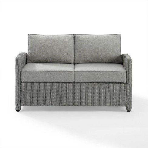 Gray deals wicker loveseat