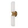 Uttermost Wellsville 2 Light Wall Sconce 22"W x 5"H Warm Brass Iron Glass Traditional Design - 4 of 4