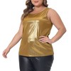 Agnes Orinda Women's Plus Size Round Neck Shiny Metallic Sleeveless Party Packs Tank Tops - 2 of 4