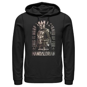 Men's Star Wars The Mandalorian Shining Mando Pull Over Hoodie - 1 of 4