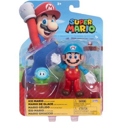 Super Mario 4" Action Figures Ice Mario with Ice Flower