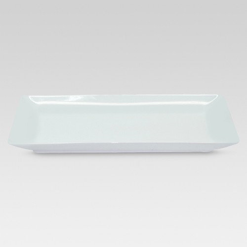 'Rectangle Serving Tray 12.2''x6.46'' Porcelain - Threshold , Clear'