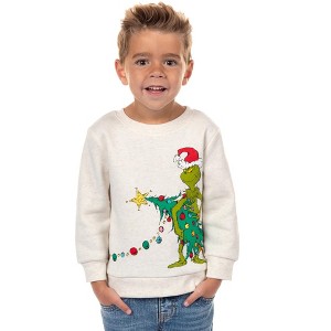 Seven Times Six Dr. Seuss Grinch & Max Boys' Toddler Crewneck Sweatshirt w/ Holiday Print - 1 of 4