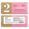 Big Dot of Happiness Two Much Fun - Girl - 2nd Birthday Party Favors Candy Bar Wrappers - Set of 24 - 2 of 4