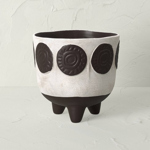 Indoor/Outdoor Stoneware Planter Gray Circles - Opalhouse™ designed with Jungalow™ - image 1 of 4