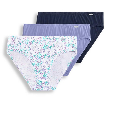 Jockey Women's Plus Size Elance Bikini - 3 Pack 9 Blue Orion/flower Garden  Purple/thunder Blue : Target