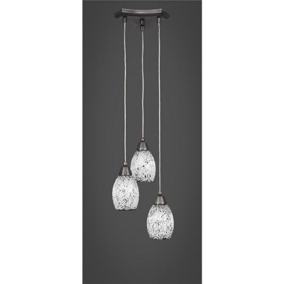 Toltec Lighting Europa 3 - Light Pendant in  Brushed Nickel with 5" Black Fusion Shade
