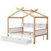 Merax Wooden House Bed with Two Storage Drawers & Built-In Bookshelf - 2 of 4