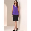 Allegra K Women's Elegant Chiffon V Neck Sleeveless Work Pleated Blouse - 4 of 4