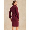 INSPIRE CHIC Women's Business Long Sleeve Notched Lapel Peplum Blazer Pencil Skirt Suit Set 2 Pcs - 3 of 4