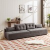 Convertible 3-in-1 Corduroy Sleeper Sectional Sofa with Storage & 4 Pillows, Modular Couch Bed with Ottoman for Living Room - 4 of 4