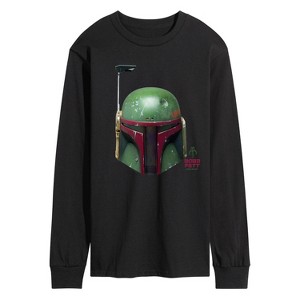 Men's - Star Wars - Boba Fett Helmet Long Sleeve Graphic T-Shirt - 1 of 3