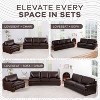 Home Imports Emporium Genuine Leather Living Room Set – Sofa Sets with Goose Feather Cushions and Mid-Century Modern Design - 3 of 4