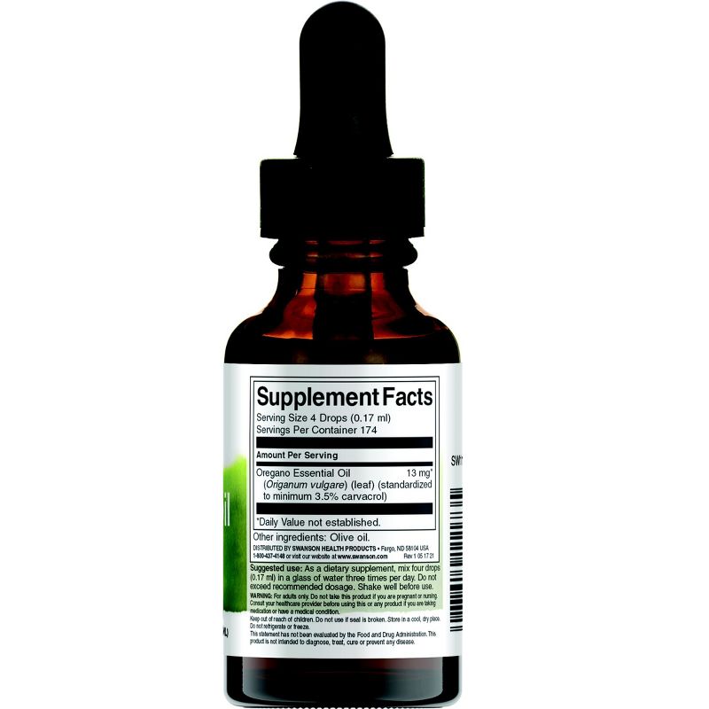 Swanson Herbal Supplements Oregano Oil Liquid Extract 13 mg 1 fl oz Liquid, 2 of 3