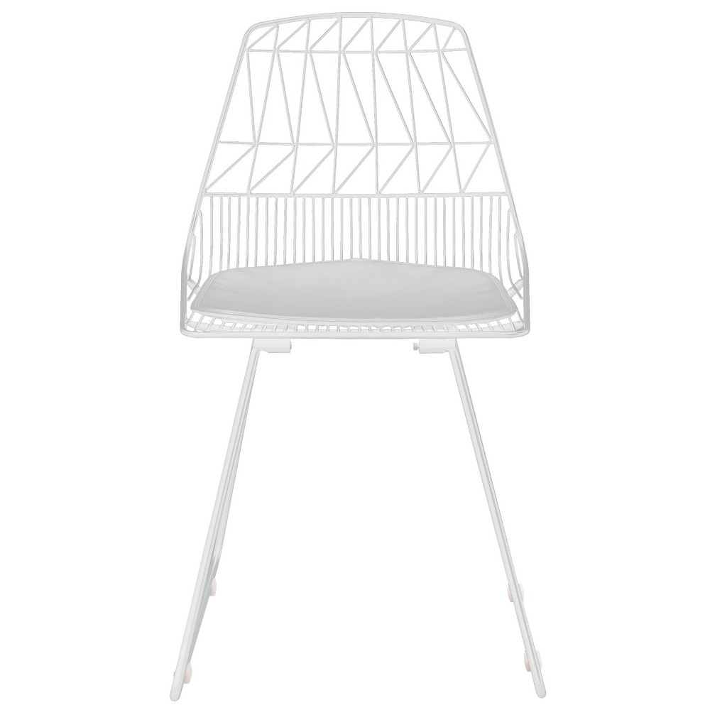 Photos - Garden Furniture Set of 2 Vivi Metal Chair White - Adore Decor