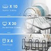DOMETOUR Over Sink Dish Rack 2 Tier Stainless Steel Space Saving Drainer with Cup Holder Black - 2 of 4