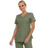 Medichic Scrubs Women's V-Neck Notch Fashion Stretch Scrub Top with Two Pockets, Flex Easy Care Fabric - 3 of 4