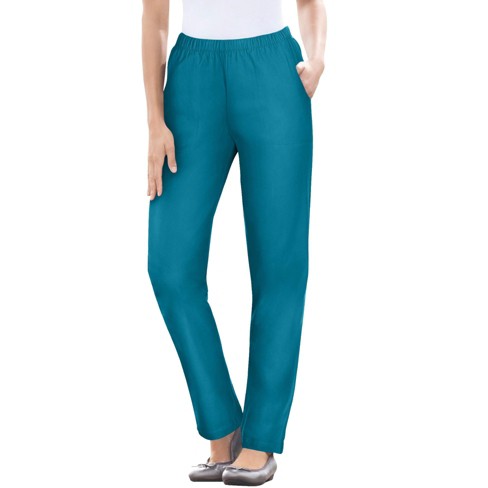 Women's flat front back elastic stretch denim pants hotsell