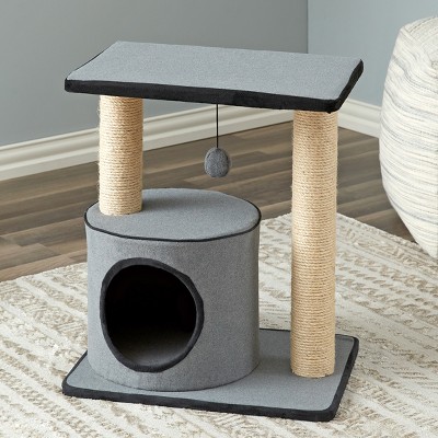 Two by Two Knoxville - Gray Scratching Post Cat Furniture - 20.9 in. Tall