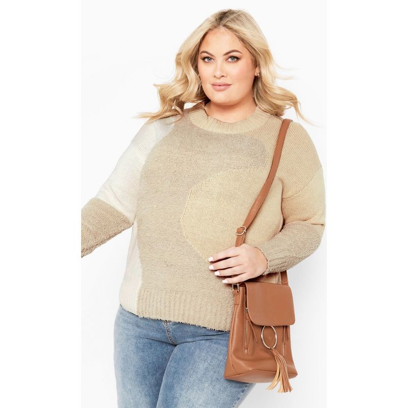 Women's Plus Size Avery Sweater - mocha | AVENUE, 1 of 8