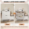 Modern Shoe Storage Cabinet with 2 Flip Drawers, Storage Bench & Open Shelf, Narrow Shoe Organizer for Entryway, Apartments - 3 of 4