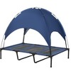 PawHut Elevated Portable Dog Cot Pet Bed with UV Protection Canopy Shade, 48 inch, Dark Blue - 4 of 4